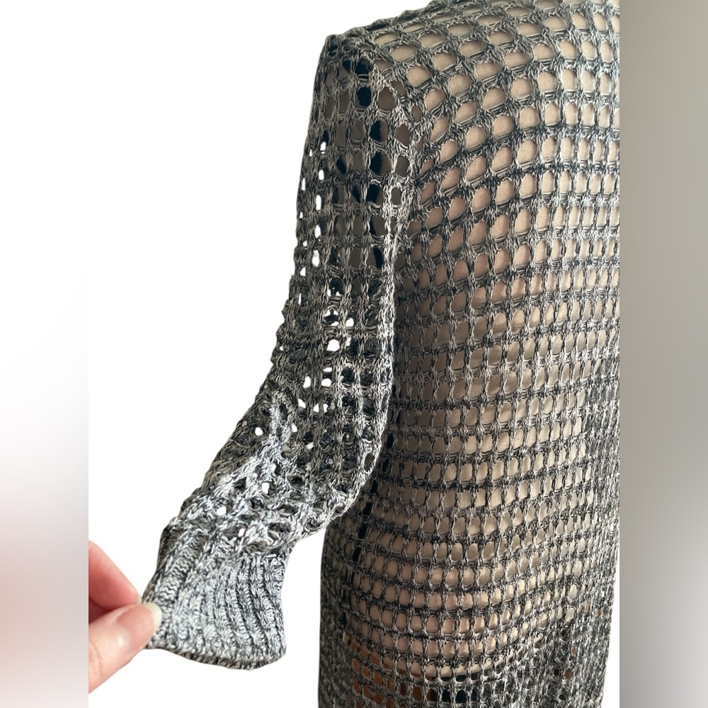 New Directions Gray Crochet Swim Coverup - Picture 4 of 6